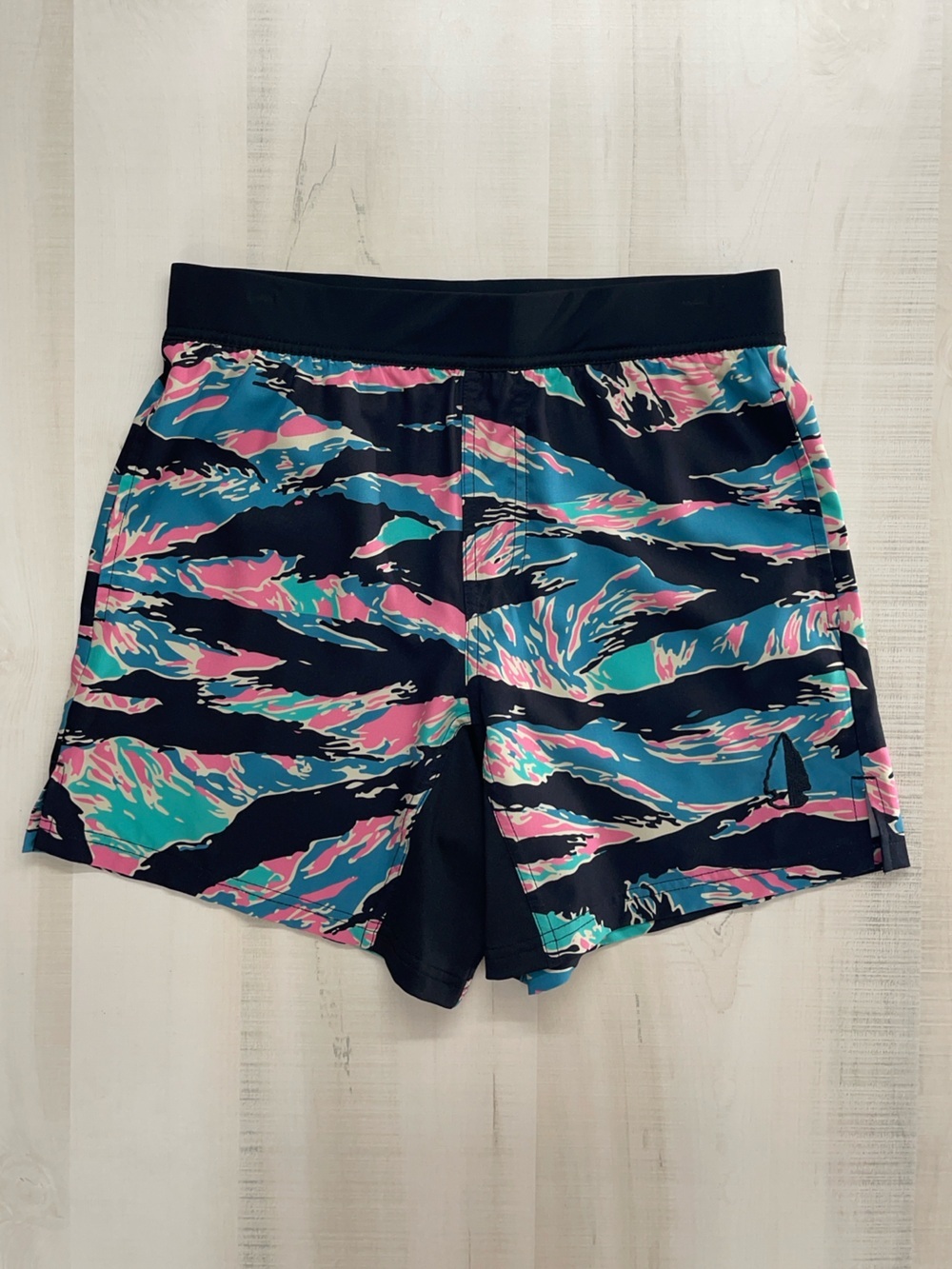 TACHUNTFISH printed swim outdoors athletic shorts S blue pink